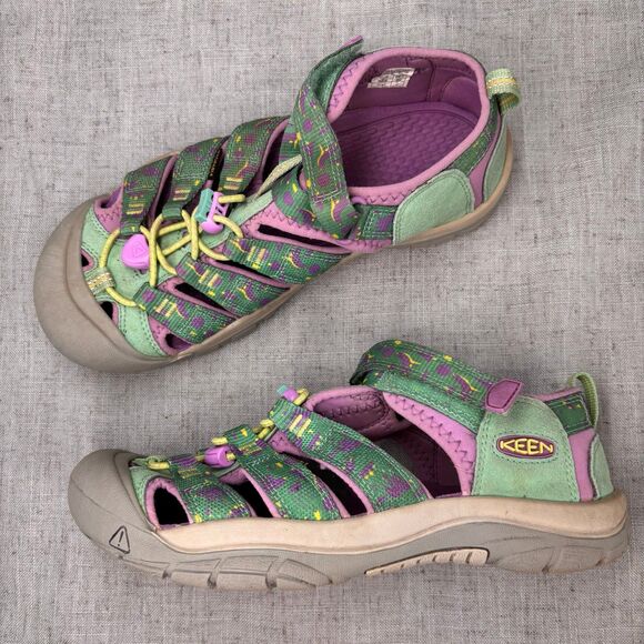 Keen Other - Keen Newport Sandals Purple Green Floral Polyester Slip On Water Sandal Kids 5